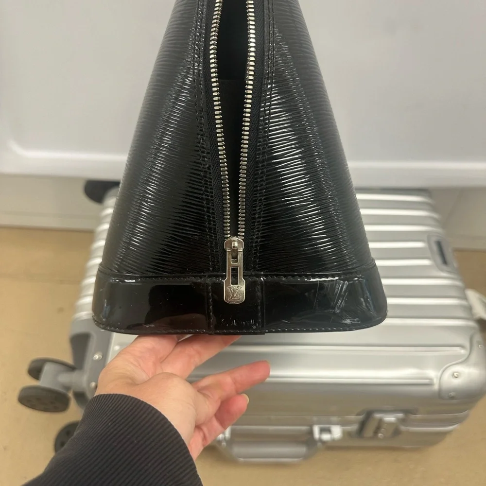 Louis Vuitton Black Textured Dome Satchel